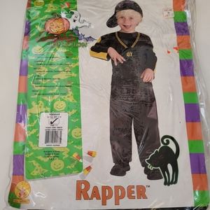 1-2 yr Halloween Costume Little Rapper outfit hat shirt pants chain